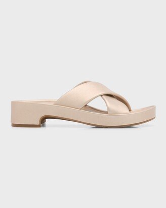 Lexia Metallic Crisscross Slide Sandals