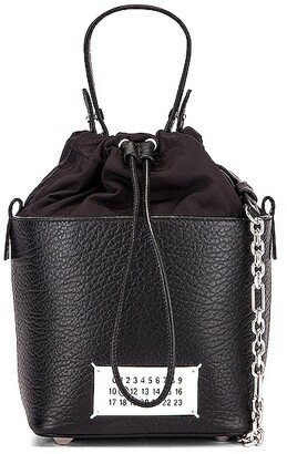 5AC Drawstring Bucket Bag in Black