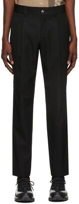 Black Technical Wool Cropped Tailored Trousers