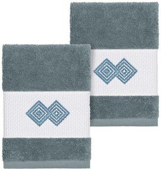 Noah Embellished Washcloth - Set of 2 - Teal