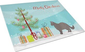 CK4738LCB York Chocolate No.2 Cat Merry Christmas Glass Cutting Board