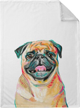 Fleece Photo Blankets: Pug Custom Text Fleece Photo Blanket, Plush Fleece, 30X40, Multicolor