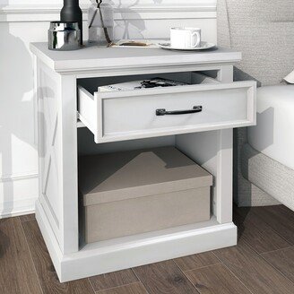 GEROJO Old Paint Style Modern Wooden Nightstand with Drawers Storage