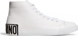 Men's Maxi Logo Leather High-Top Sneakers-AA