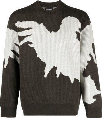 Eagle-Head ribbed-knit jumper