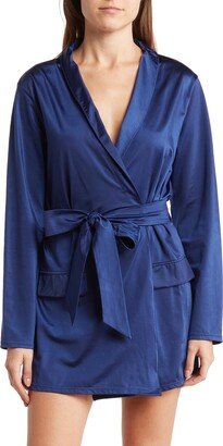 Saskia Lace Back Satin Wrap Robe