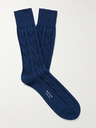 Luxor Cable-Knit Cotton-Blend Socks