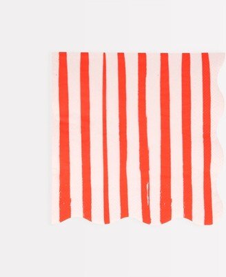 Red Stripe Large Napkins (Pack of 16)