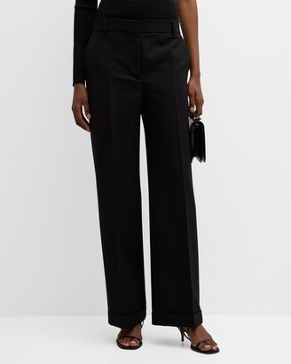 Tailored Wide-Leg Suit Trousers