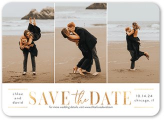 Save The Date Cards: Sleek Sentiments Save The Date, White, 5X7, Matte, Signature Smooth Cardstock, Rounded