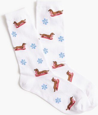 Women's Sledding Dachshund Trouser Socks