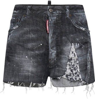 Distressed Denim Shorts-AU