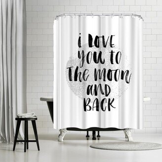 71 x 74 Shower Curtain, I Love You To The Moon And Back 2 by Motivated Type