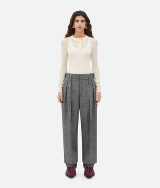 Viscose And Silk Criss-Cross Wide Leg Pants