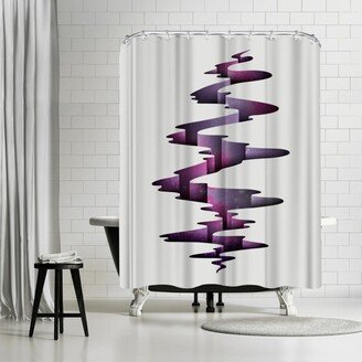 71 x 74 Shower Curtain, Tectonic Wormhole by Joe Van Wetering