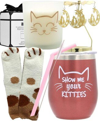 Meant2tobe Cat Lover Gifts for Women: Show Me Your Kitties Tumbler, Perfect Christmas Present for Cat Enthusiasts, Cat Cups for Cat Lovers, Ideal for Crazy Cat L