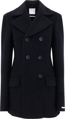 Double-Breasted Long-Sleeved Coat-AO