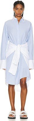 Tie Shirt Dress in Baby Blue