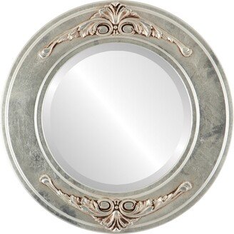 OVALCREST by The OVALCREST Mirror Store Ramino Framed Round Mirror in Silver Leaf with Brown Antique - Silver/Brown