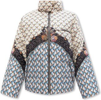 Patterned Zip-Up Down Jacket