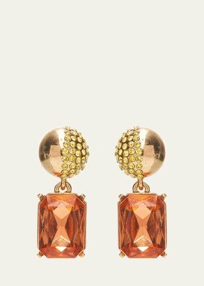 Half Pave Crystal Drop Earrings