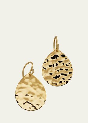 Large Crinkle Teardrop Earrings in 18K Gold