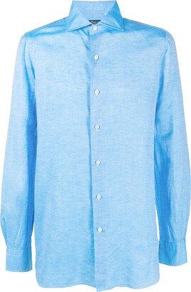 Button-Fastening Linen Shirt