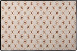 Door Mats: Autumn Acorn Rosehip Textured Damask Door Mat, Beige