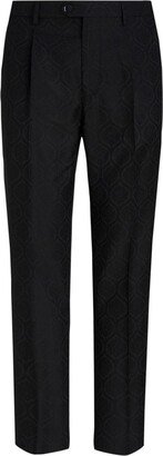 Paisley-Jacquard Straigh-Leg Trousers