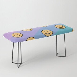 Smiley Pattern with Rainbow Background Benches