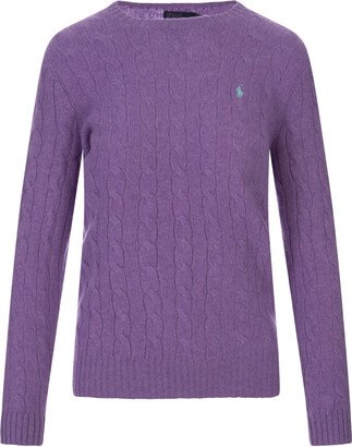 Melange Wisteria Wool And Cashmere Braided Sweater-AA