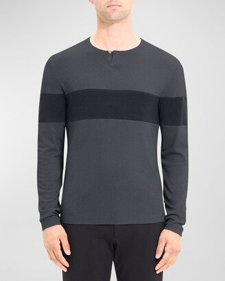 Men's Contrast Stripe Henley T-Shirt