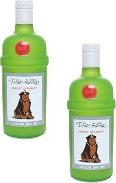 Silly Squeaker Liquor Bottle To Sit and Stay, 2-Pack Dog Toys