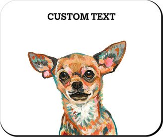 Mouse Pads: Chihuahua Custom Text Mouse Pad, Rectangle Ornament, Multicolor