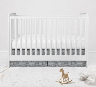 Clouds in the City Gray Reverse Cityscape Crib/Toddler Bed Skirt