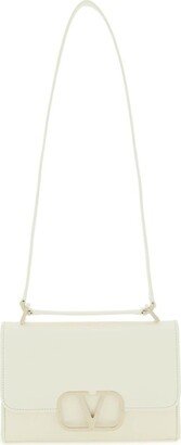 VLogo Plaque Foldover Top Shoulder Bag-AF