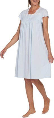 Plus Size Embroidered Short-Sleeve Nightgown