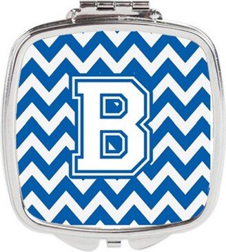 CJ1045-BSCM Letter B Chevron Blue & White Compact Mirror, 3 x 0.3 x 2.75 in.