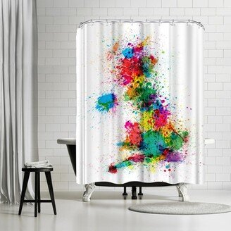 71 x 74 Shower Curtain, Colour Map 3 by Michael Tompsett - Art Pause