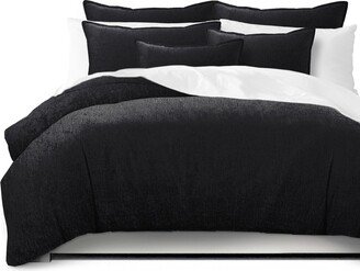 6ix Tailors Juno Velvet Black Coverlet and Pillow Sham