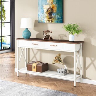 Lee Furniture Sofa Table, Narrow Industrial Console Table,Entryway Table with Drawer