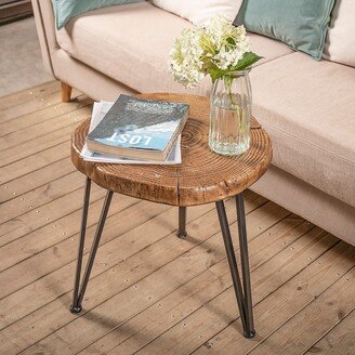 Faux Wood Tree-Slice Outdoor Coffee Table