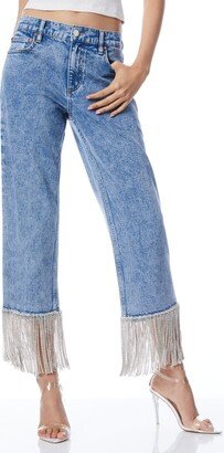 Amazing Crystal Embellished Hem Jean