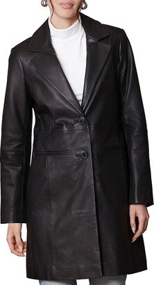 Tailored Fit Leather Single Breasted Coat