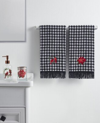 Winter Cardinal and Poinsettia Black & White 4-Pc. Bath Bundle