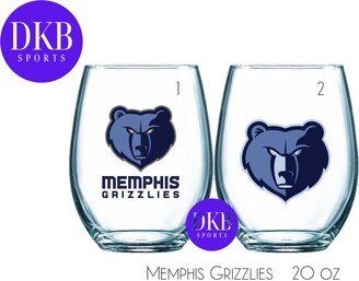 Memphis Grizzlies Stemless Wine || Single Glass Sets Singles Barware