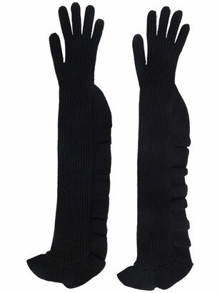 Elbow-Length Leather Gloves