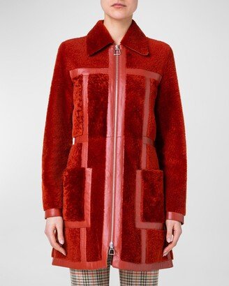 Selmar Shearling Coat with Leather Trim