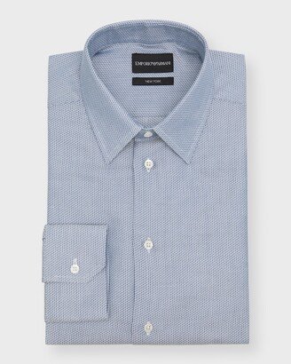 Men's Micro-Print Cotton Dress Shirt-AD