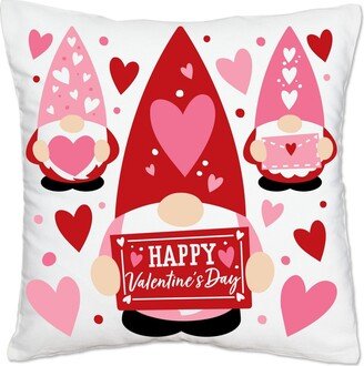 Big Dot Of Happiness Valentine Gnomes - Home Decorative Cushion Case Throw Pillow Cover - 16 x 16 In